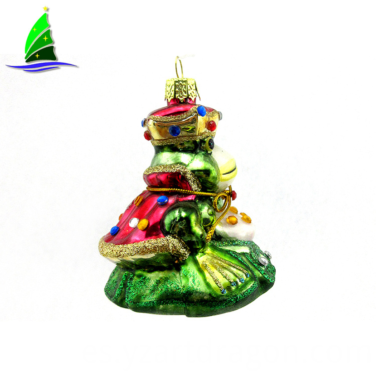 Colgante de cristal rana reina decoracion Hanging Glass Frog Queen decoration
